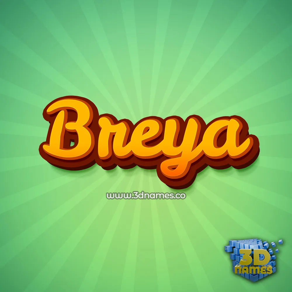 breya in Green Rays style - 3D name wallpaper
