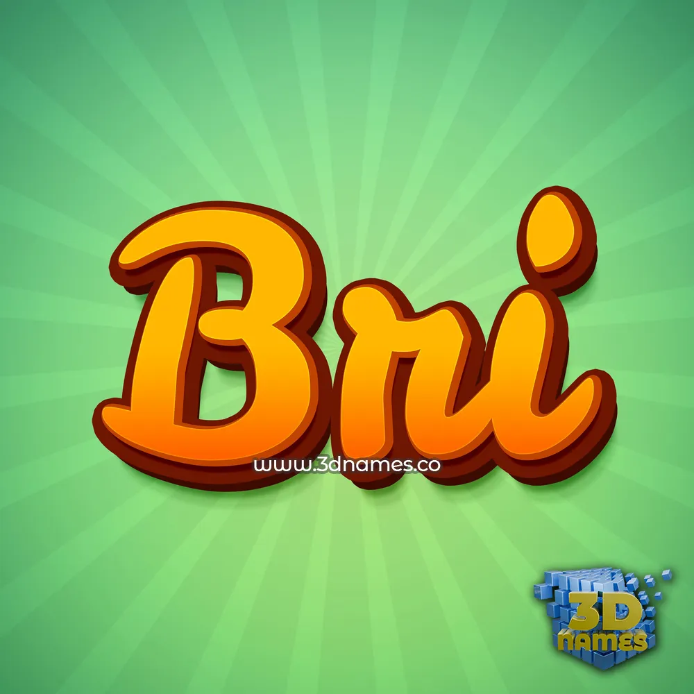 bri in Green Rays style - 3D name wallpaper