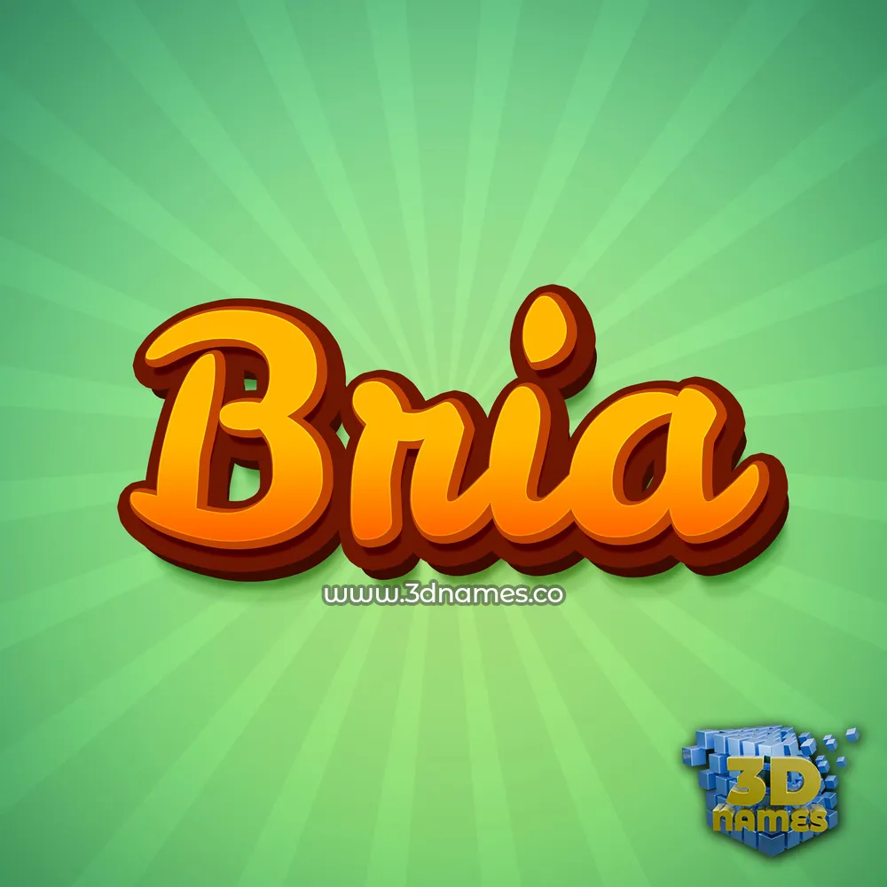 bria in Green Rays style - 3D name wallpaper