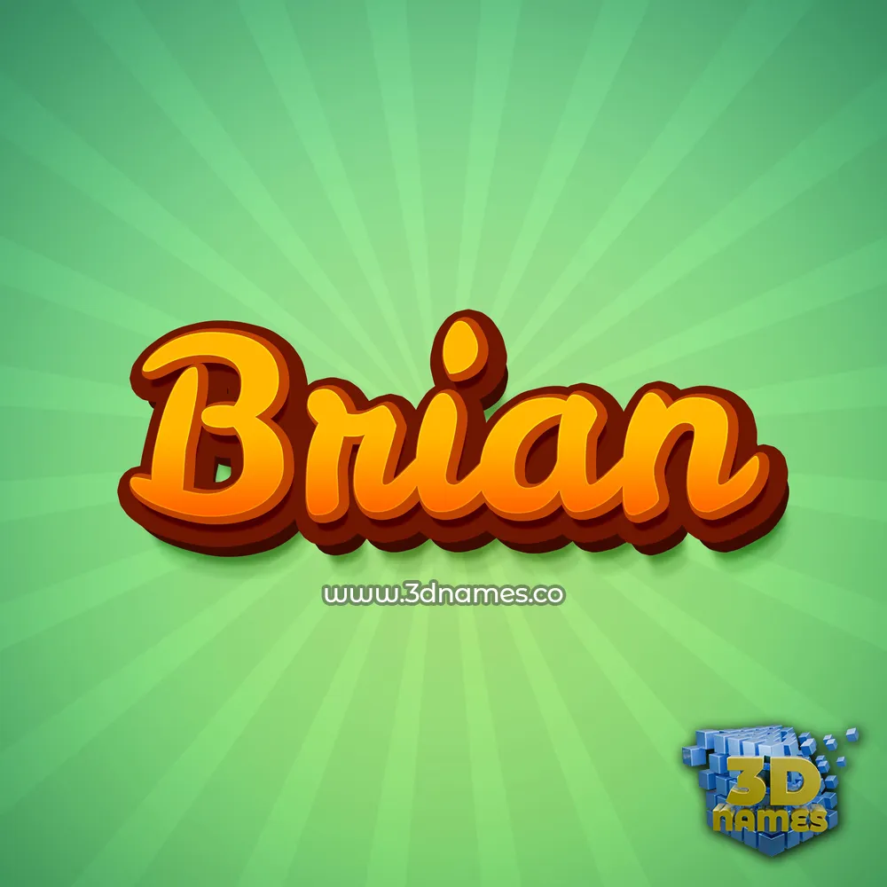 brian in Green Rays style - 3D name wallpaper
