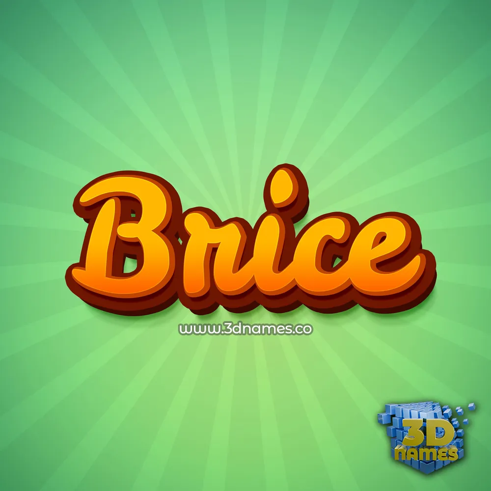 brice in Green Rays style - 3D name wallpaper