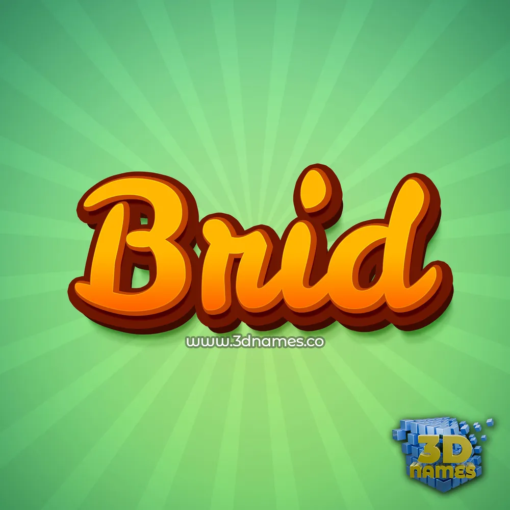brid in Green Rays style - 3D name wallpaper
