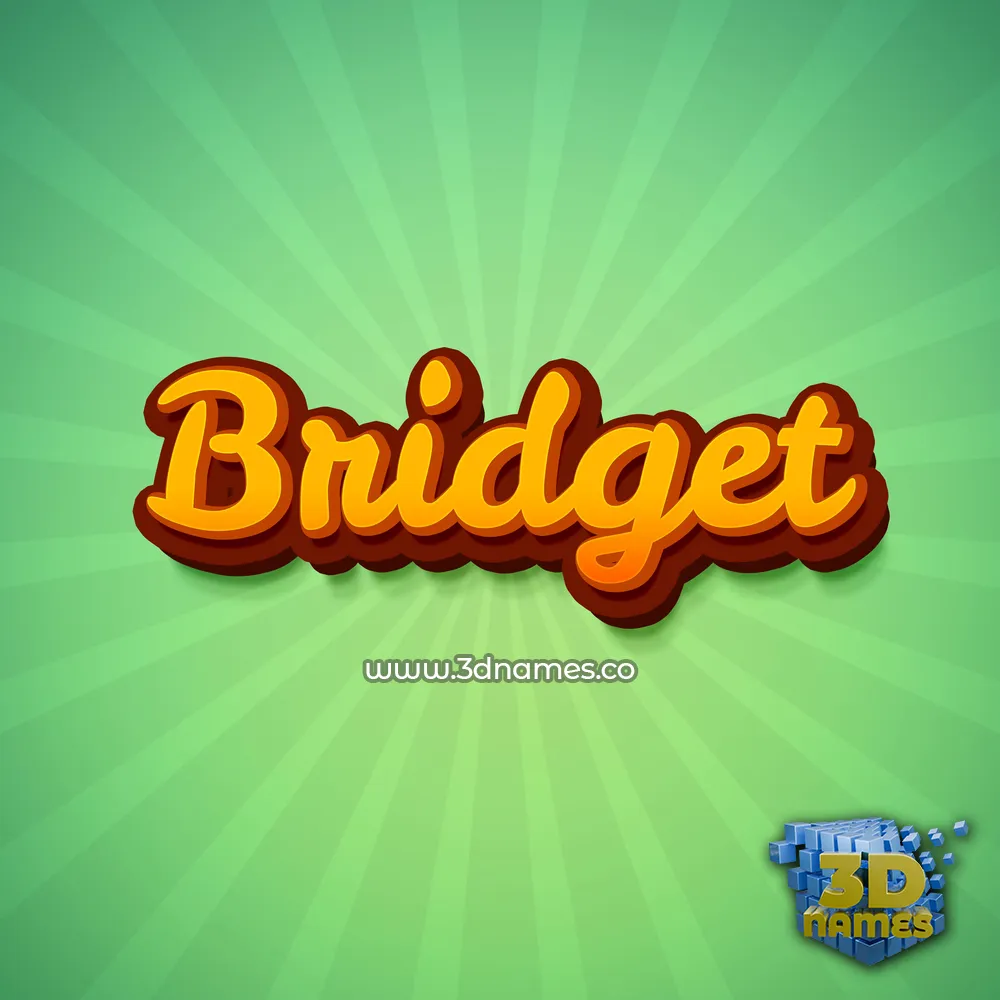 bridget in Green Rays style - 3D name wallpaper