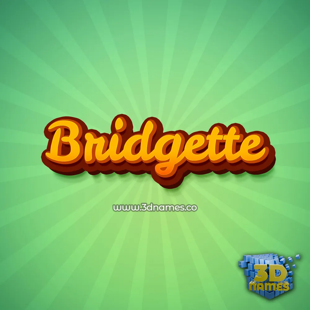 bridgette in Green Rays style - 3D name wallpaper