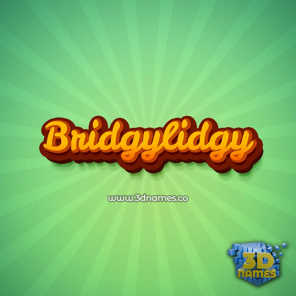 bridgylidgy in Green Rays style - 3D name wallpaper
