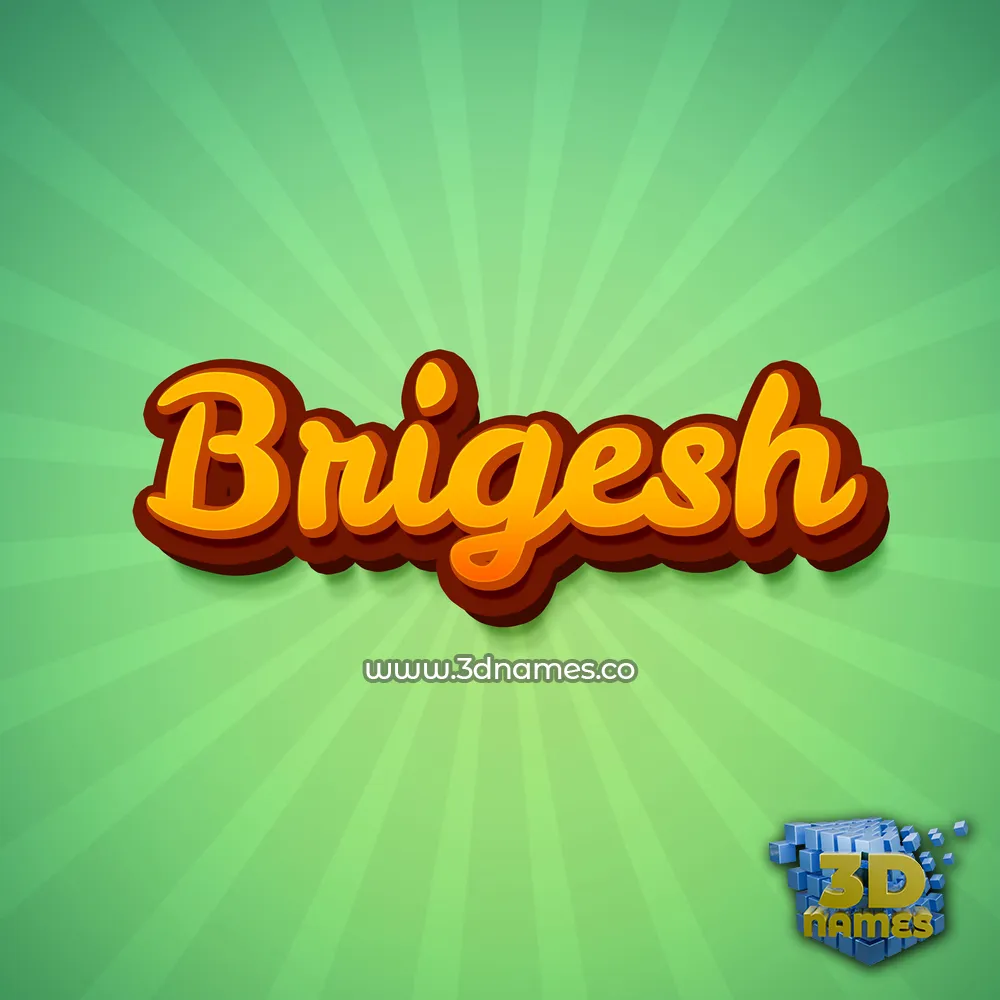 brigesh in Green Rays style - 3D name wallpaper