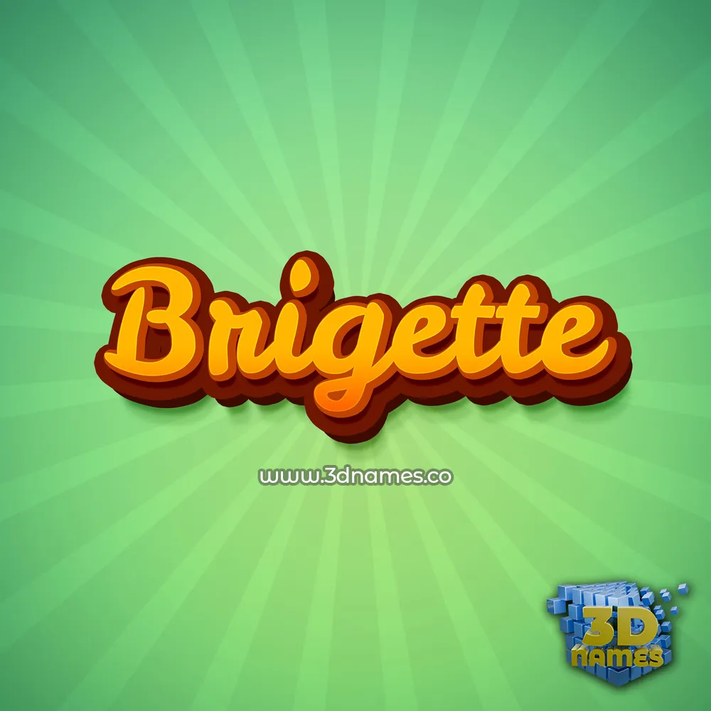 brigette in Green Rays style - 3D name wallpaper