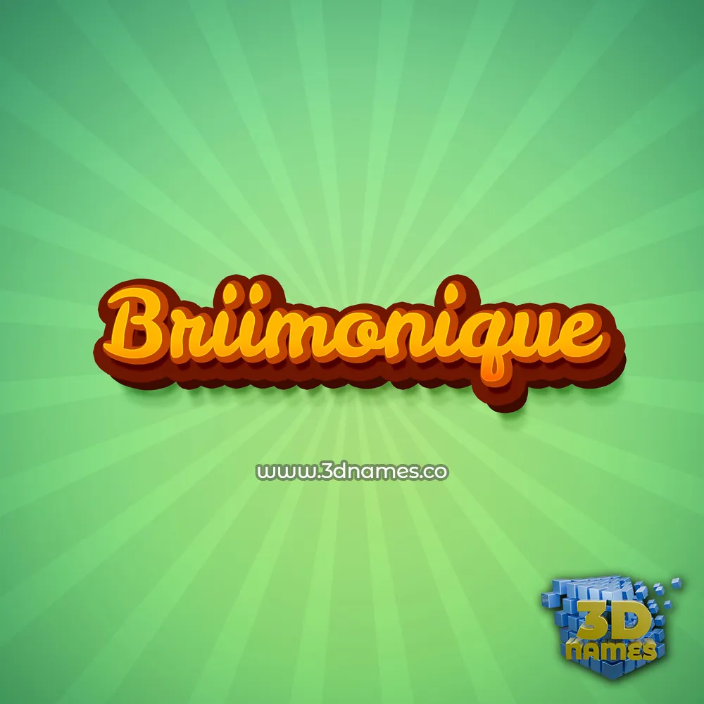 briimonique in Green Rays style - 3D name wallpaper