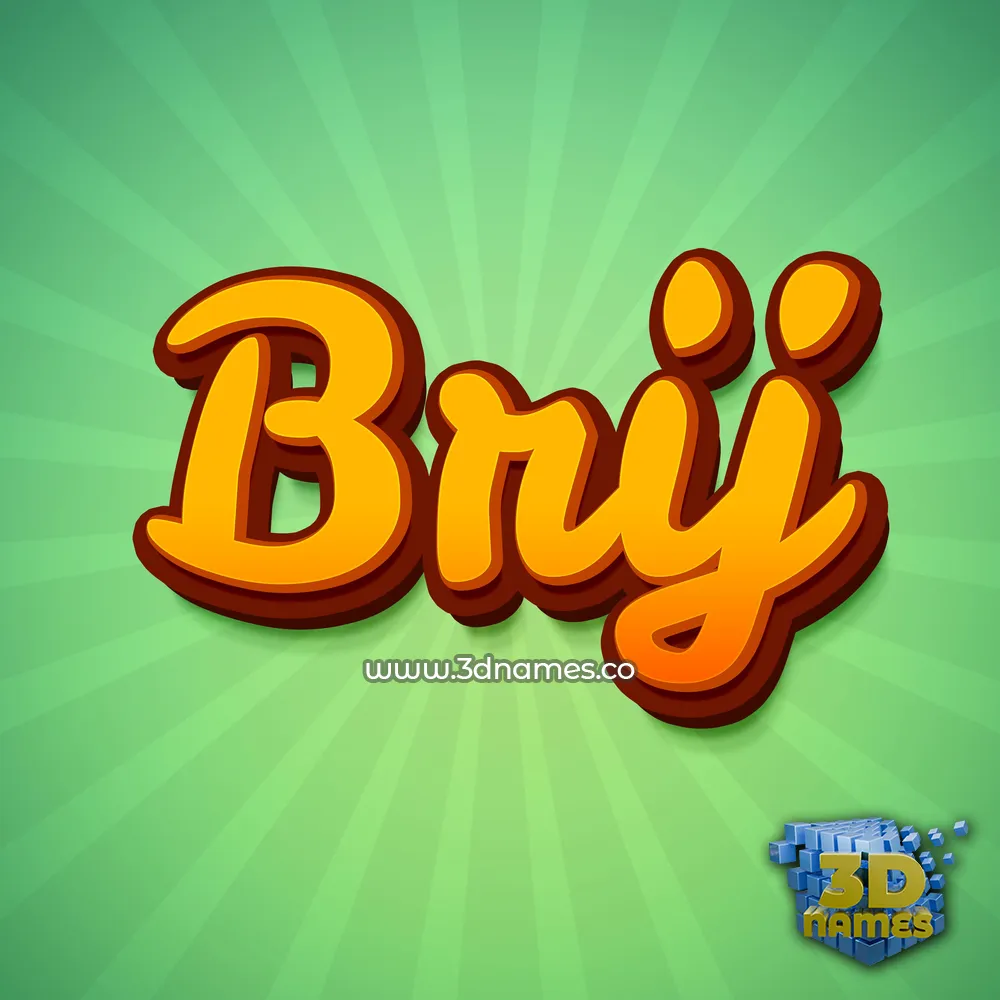 brij in Green Rays style - 3D name wallpaper