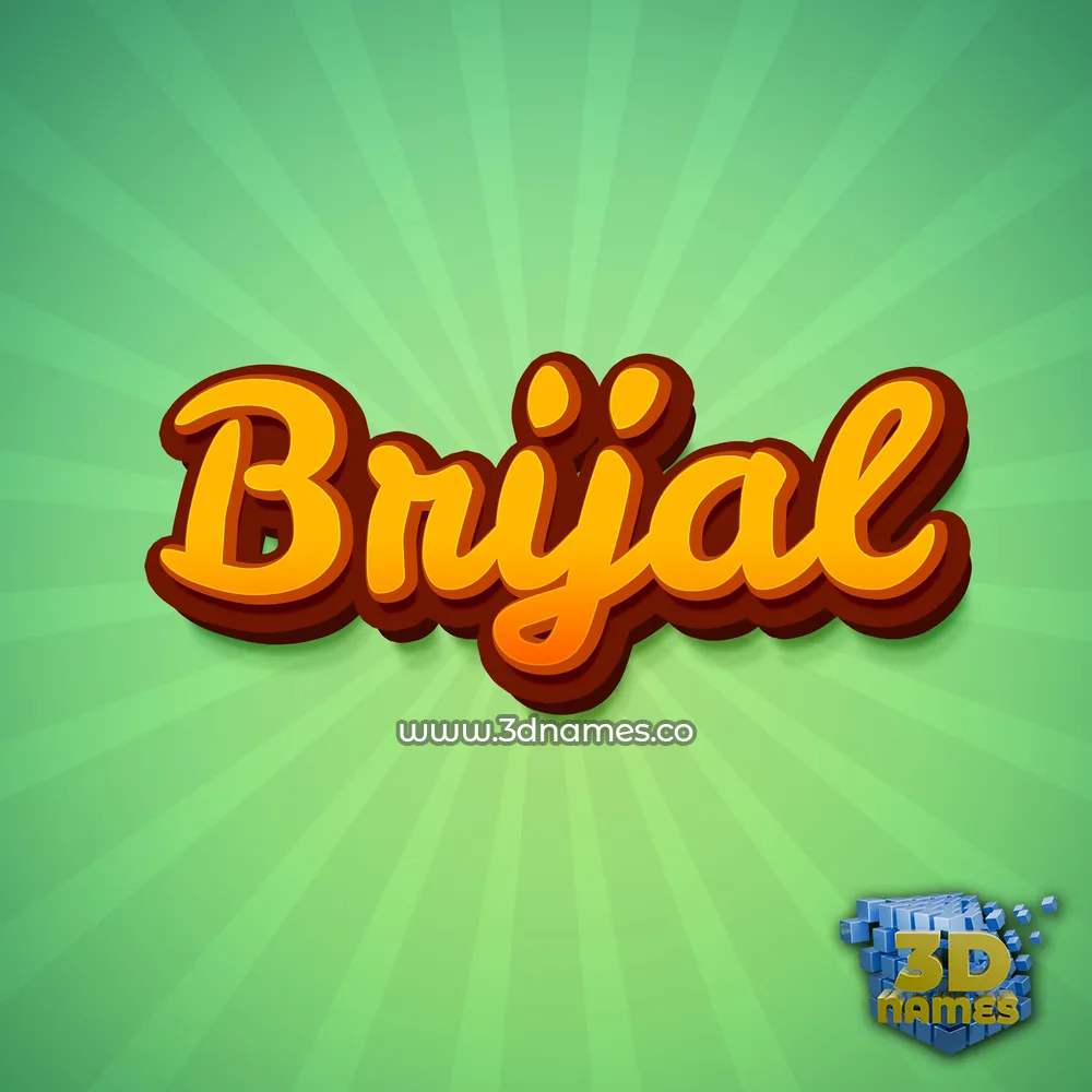 brijal in Green Rays style - 3D name wallpaper