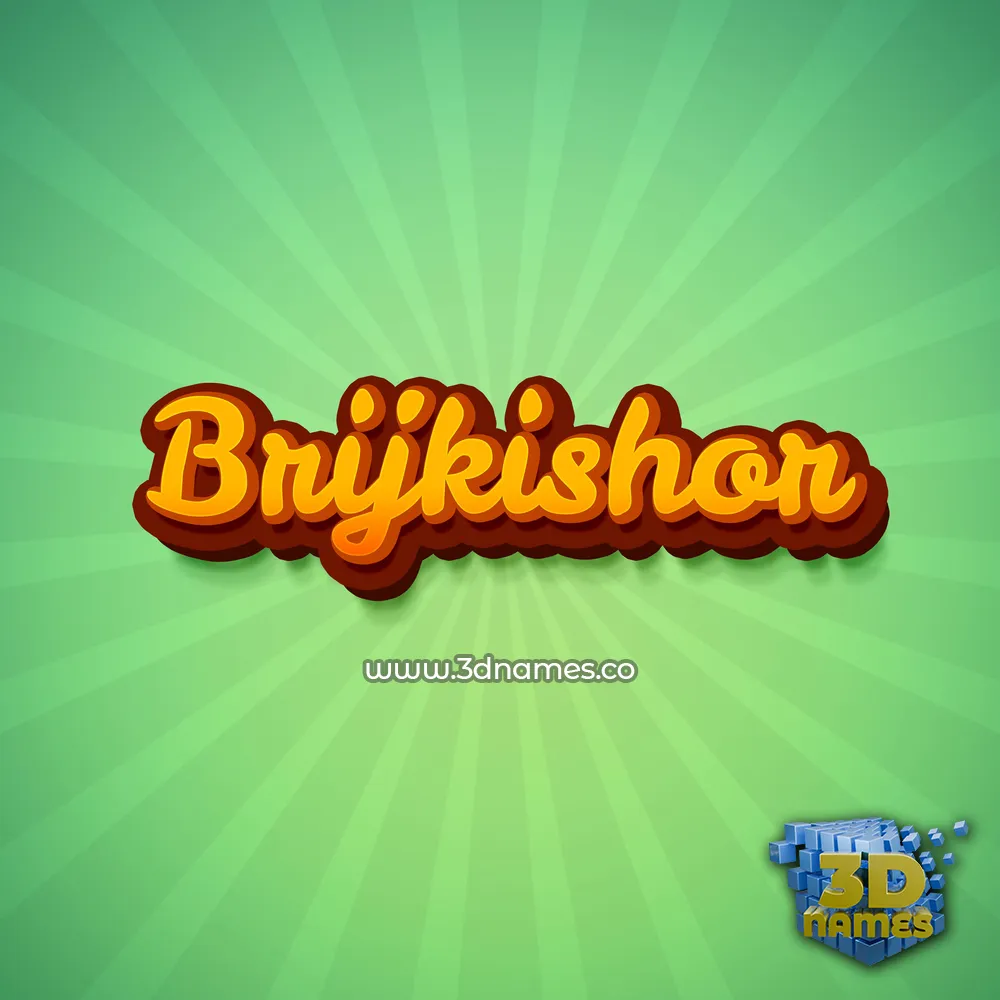 brijkishor in Green Rays style - 3D name wallpaper