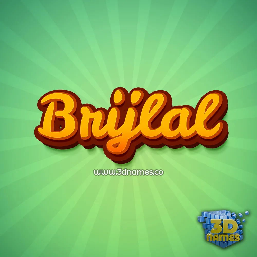 brijlal in Green Rays style - 3D name wallpaper