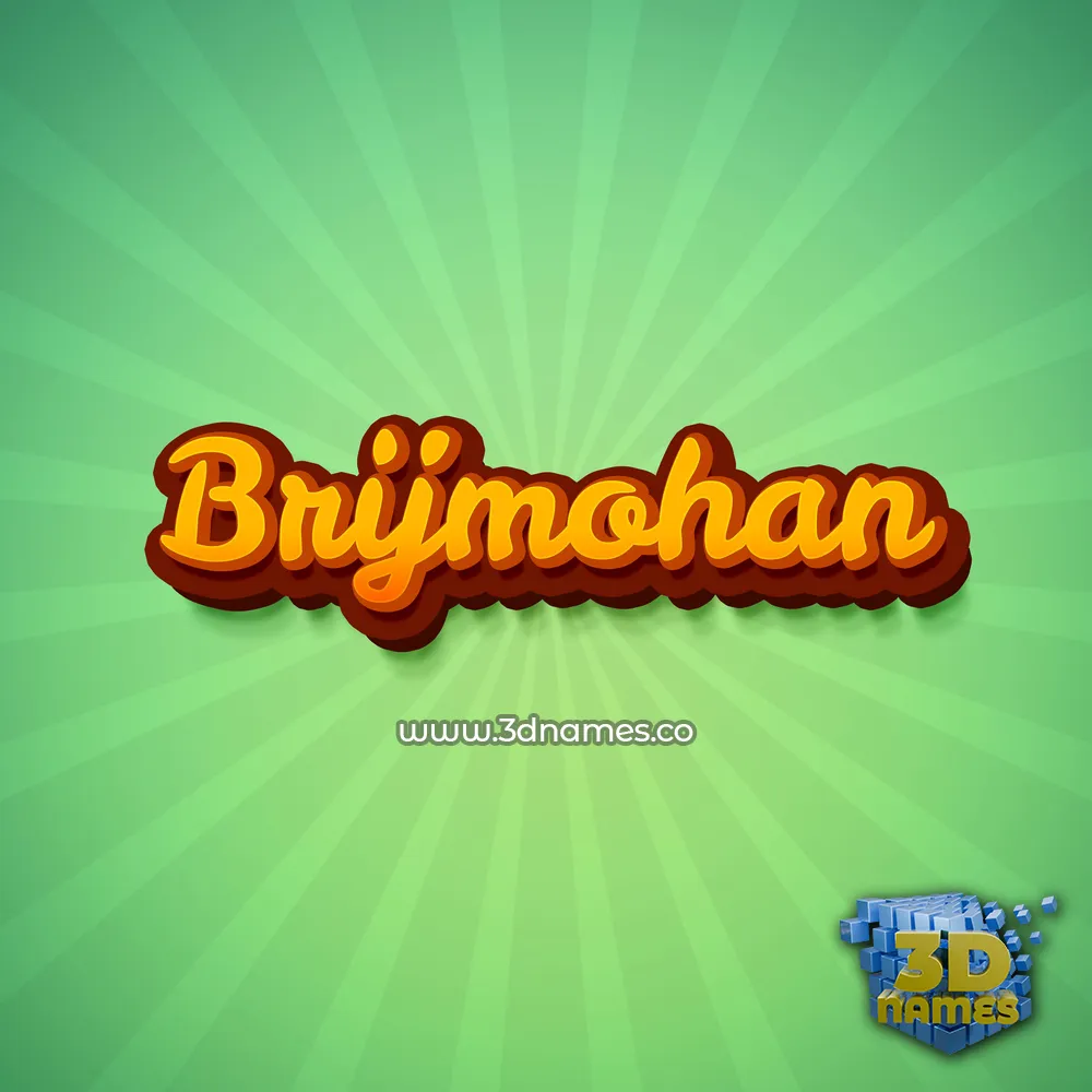 brijmohan in Green Rays style - 3D name wallpaper