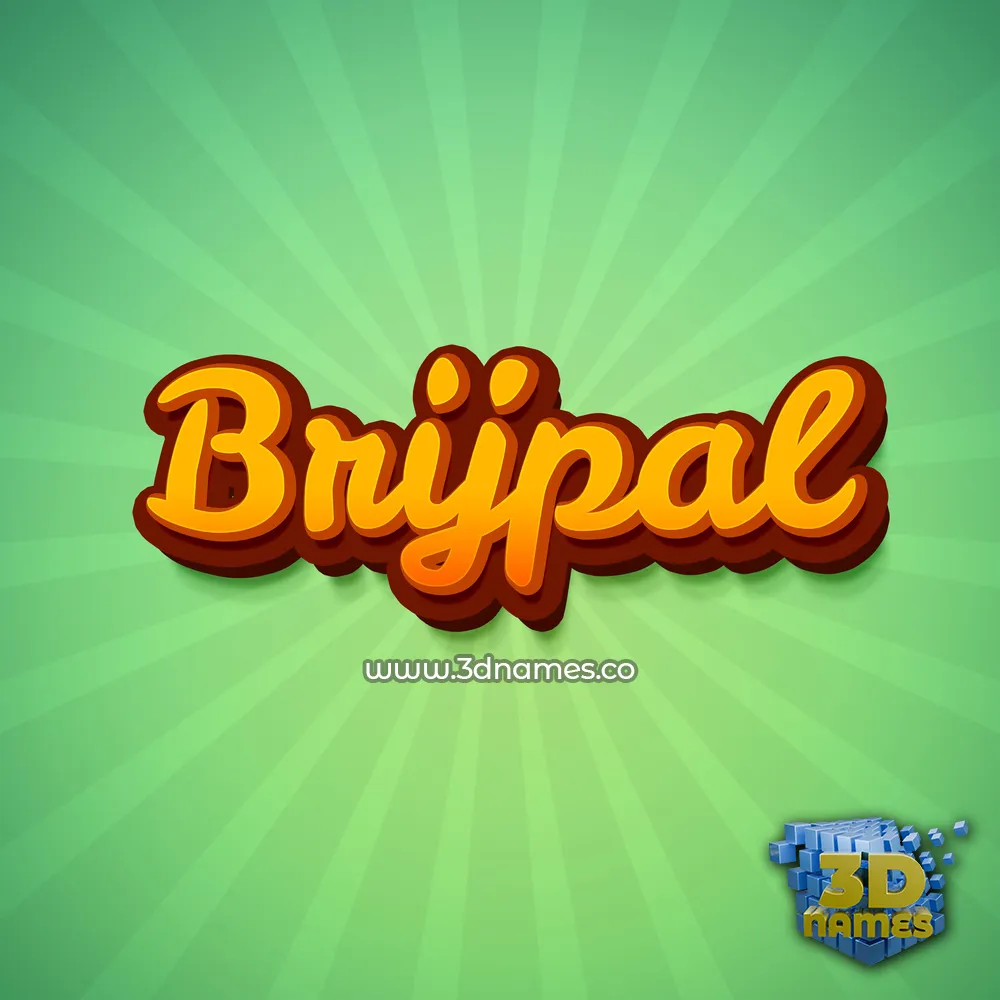 brijpal in Green Rays style - 3D name wallpaper