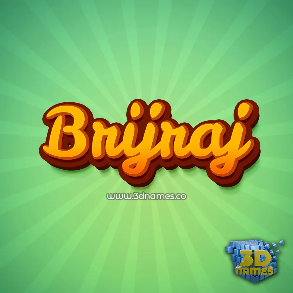 brijraj in Green Rays style - 3D name wallpaper