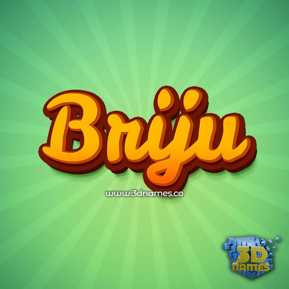 briju in Green Rays style - 3D name wallpaper