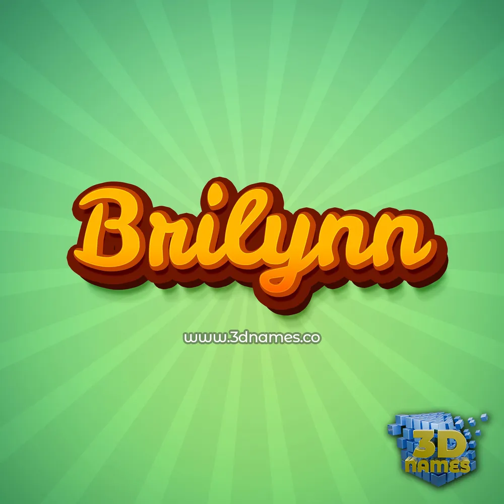 brilynn in Green Rays style - 3D name wallpaper