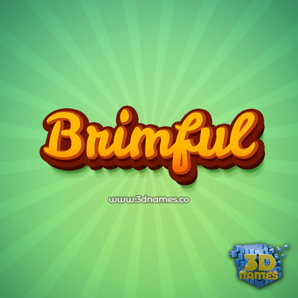 brimful in Green Rays style - 3D name wallpaper