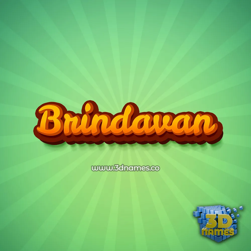 brindavan in Green Rays style - 3D name wallpaper