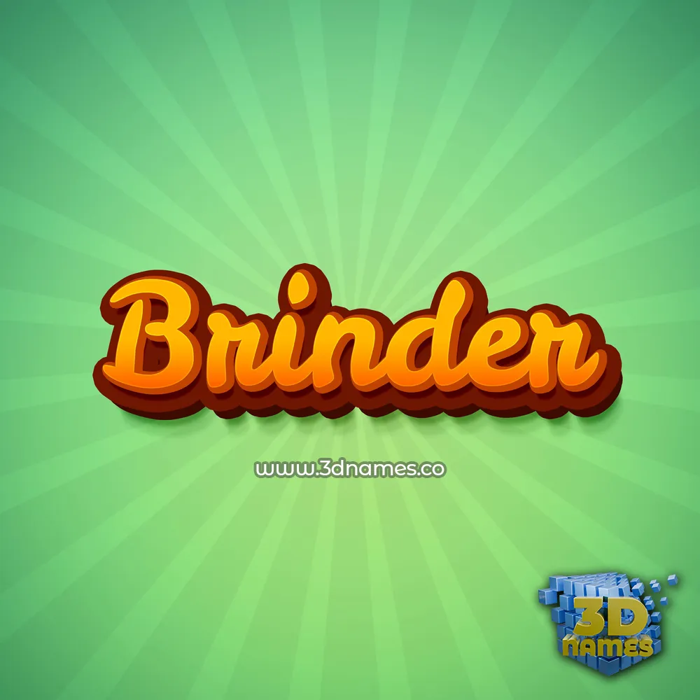brinder in Green Rays style - 3D name wallpaper