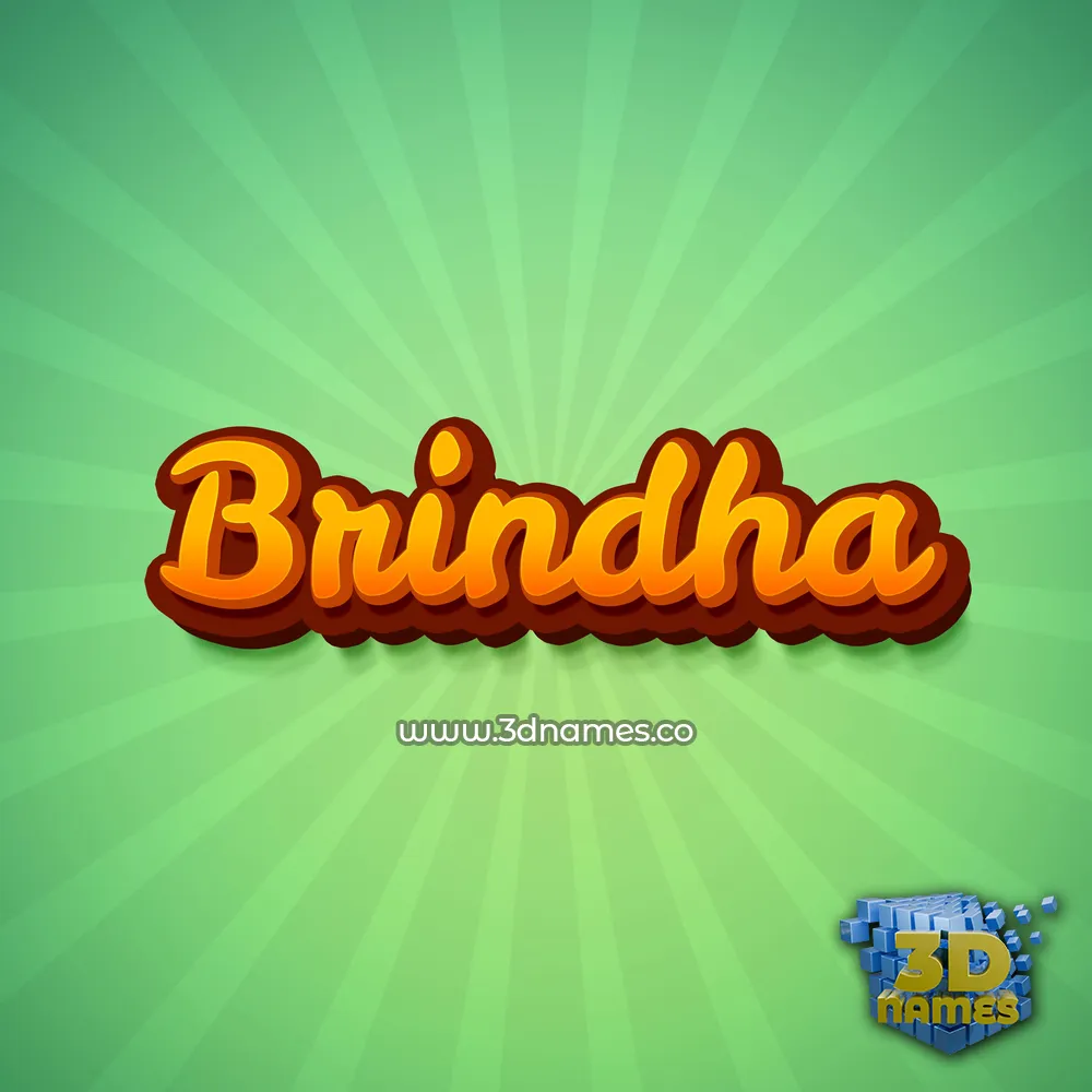 brindha in Green Rays style - 3D name wallpaper