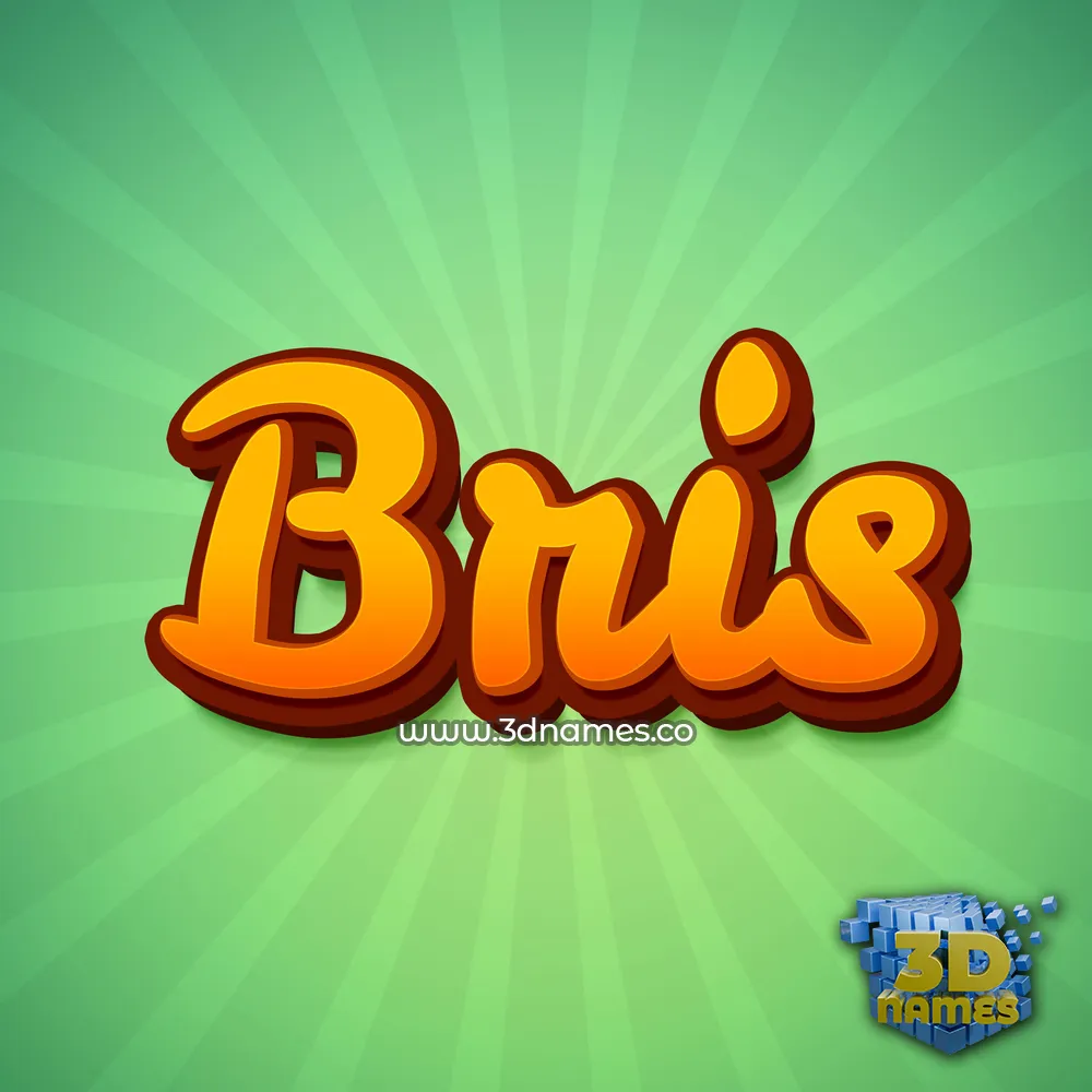 bris in Green Rays style - 3D name wallpaper