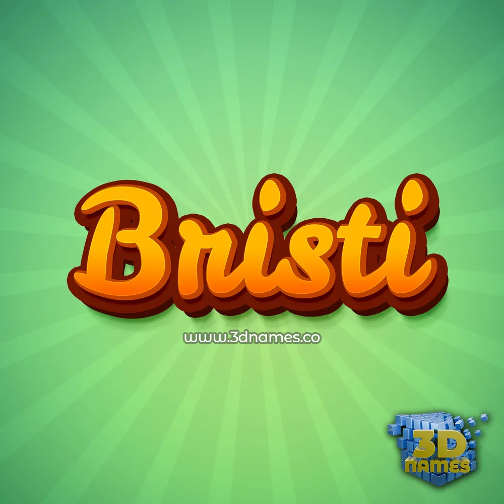 bristi in Green Rays style - 3D name wallpaper