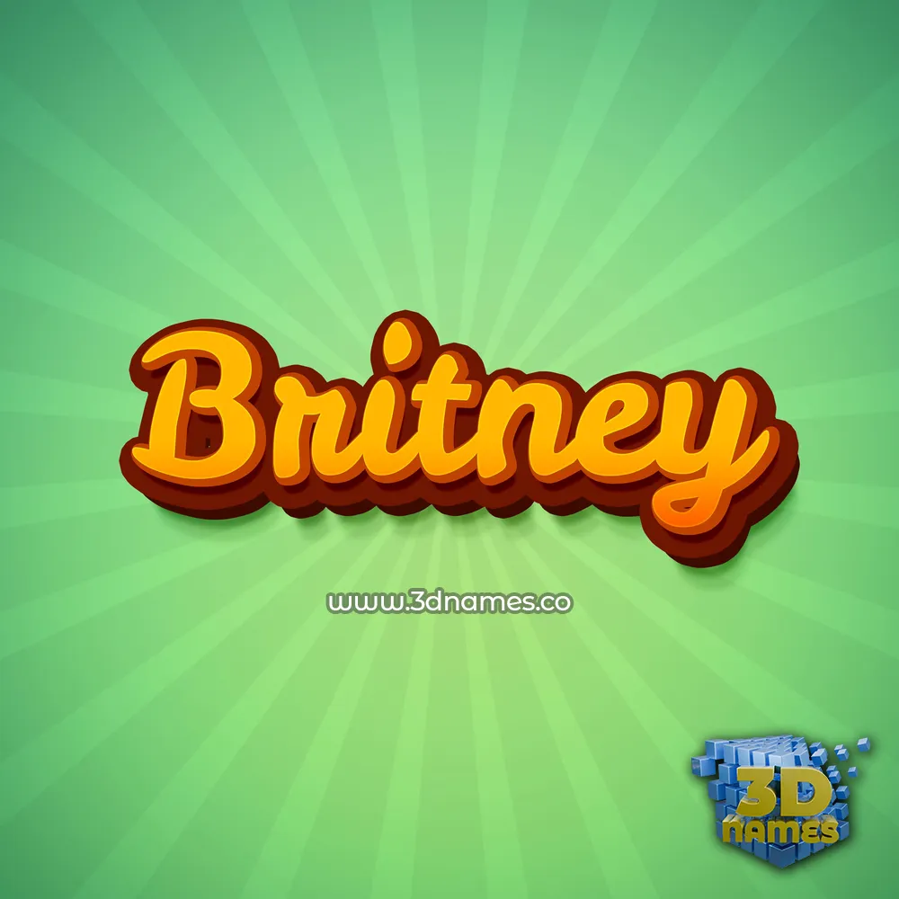 britney in Green Rays style - 3D name wallpaper