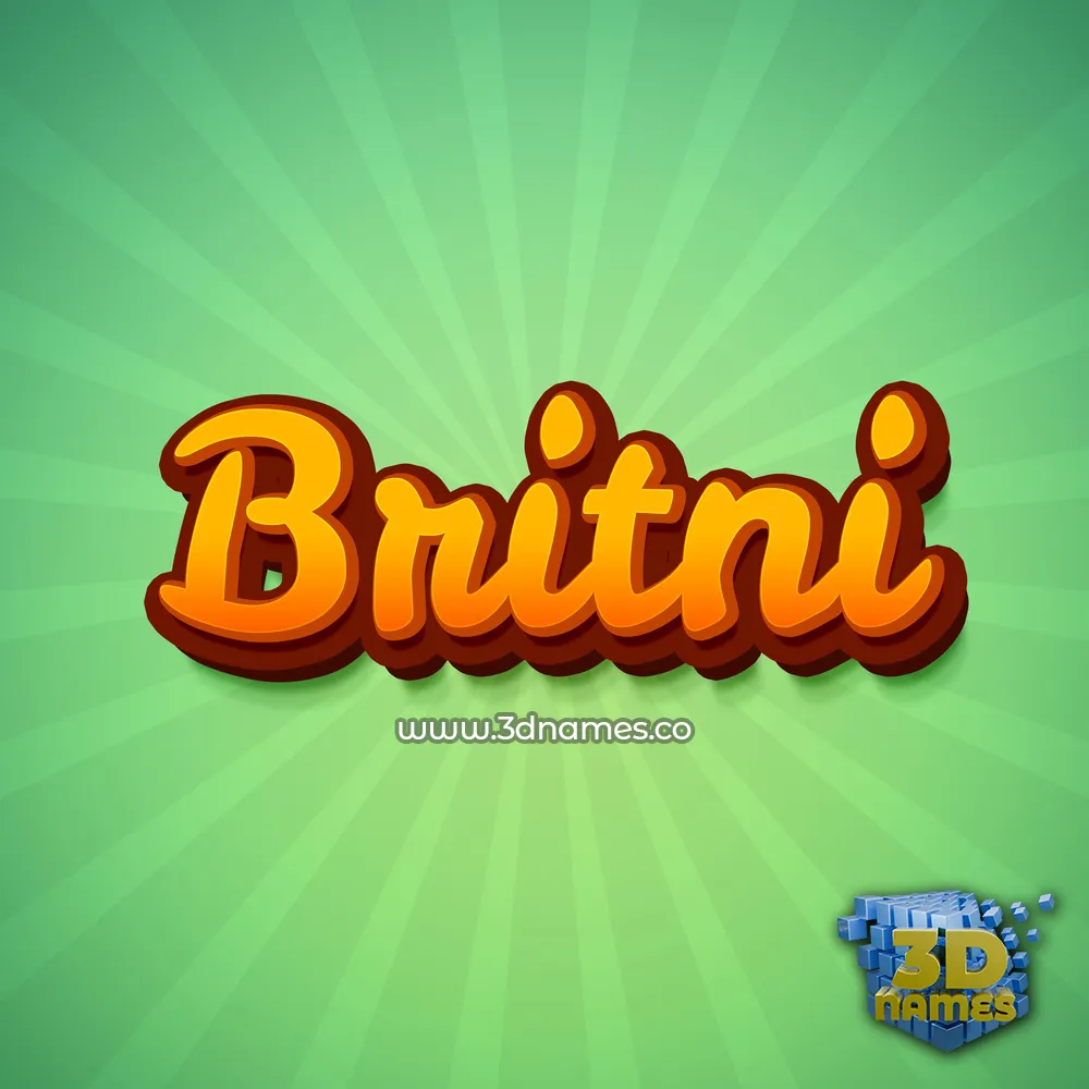 britni in Green Rays style - 3D name wallpaper