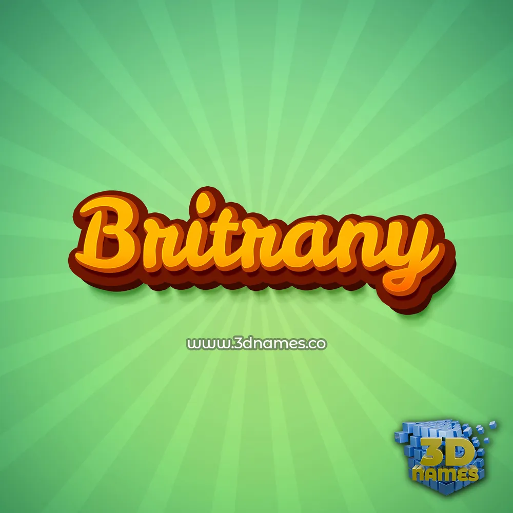britrany in Green Rays style - 3D name wallpaper