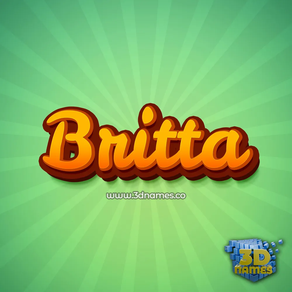 britta in Green Rays style - 3D name wallpaper