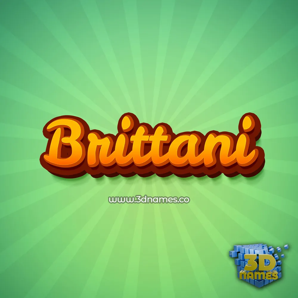 brittani in Green Rays style - 3D name wallpaper