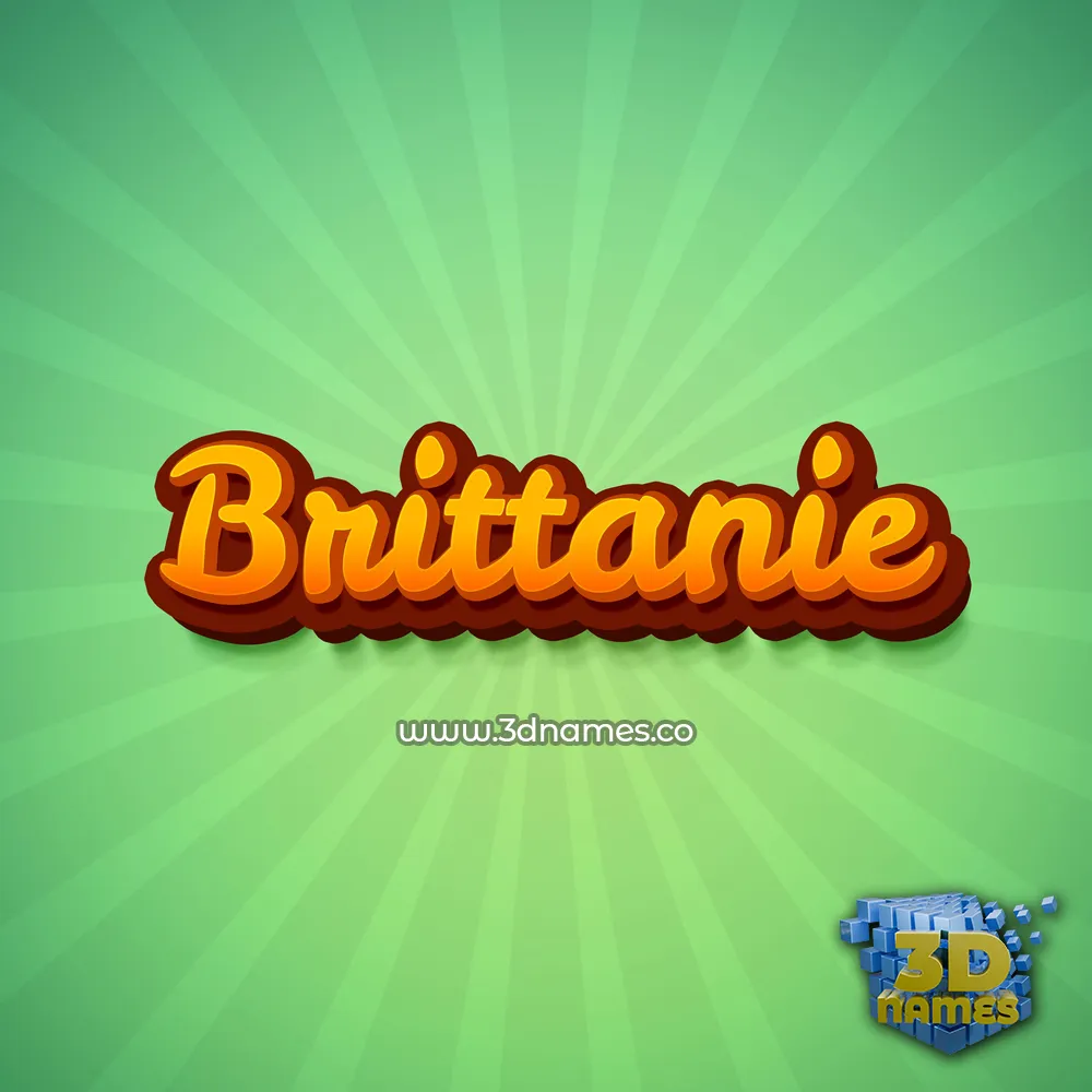 brittanie in Green Rays style - 3D name wallpaper