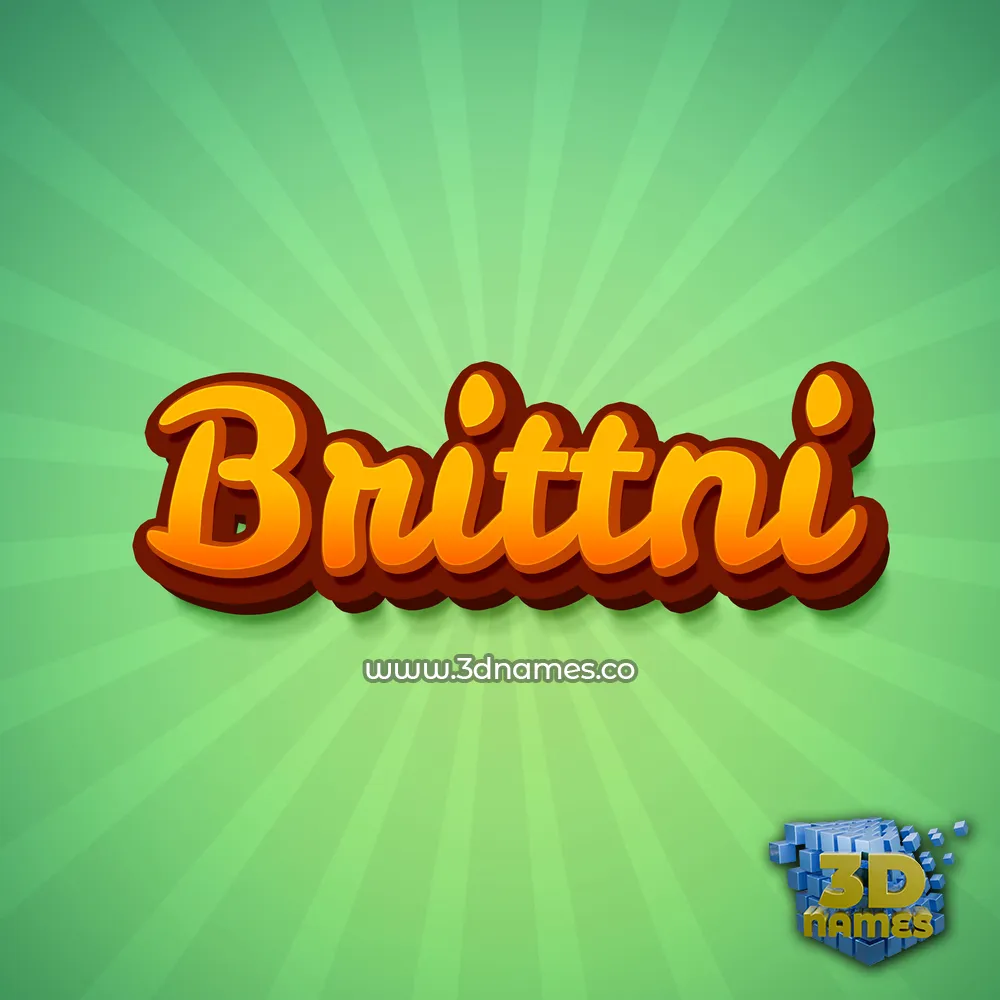 brittni in Green Rays style - 3D name wallpaper