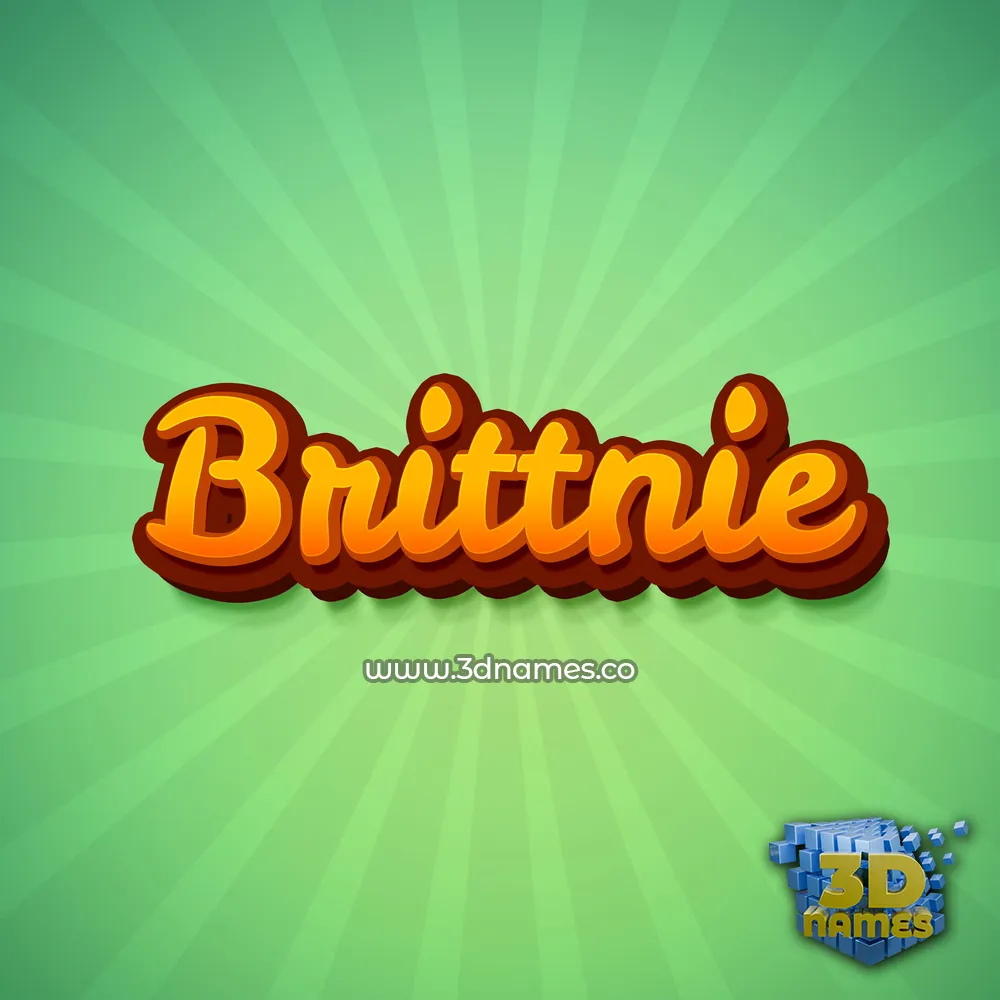 brittnie in Green Rays style - 3D name wallpaper