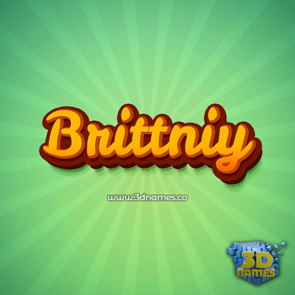 brittniy in Green Rays style - 3D name wallpaper