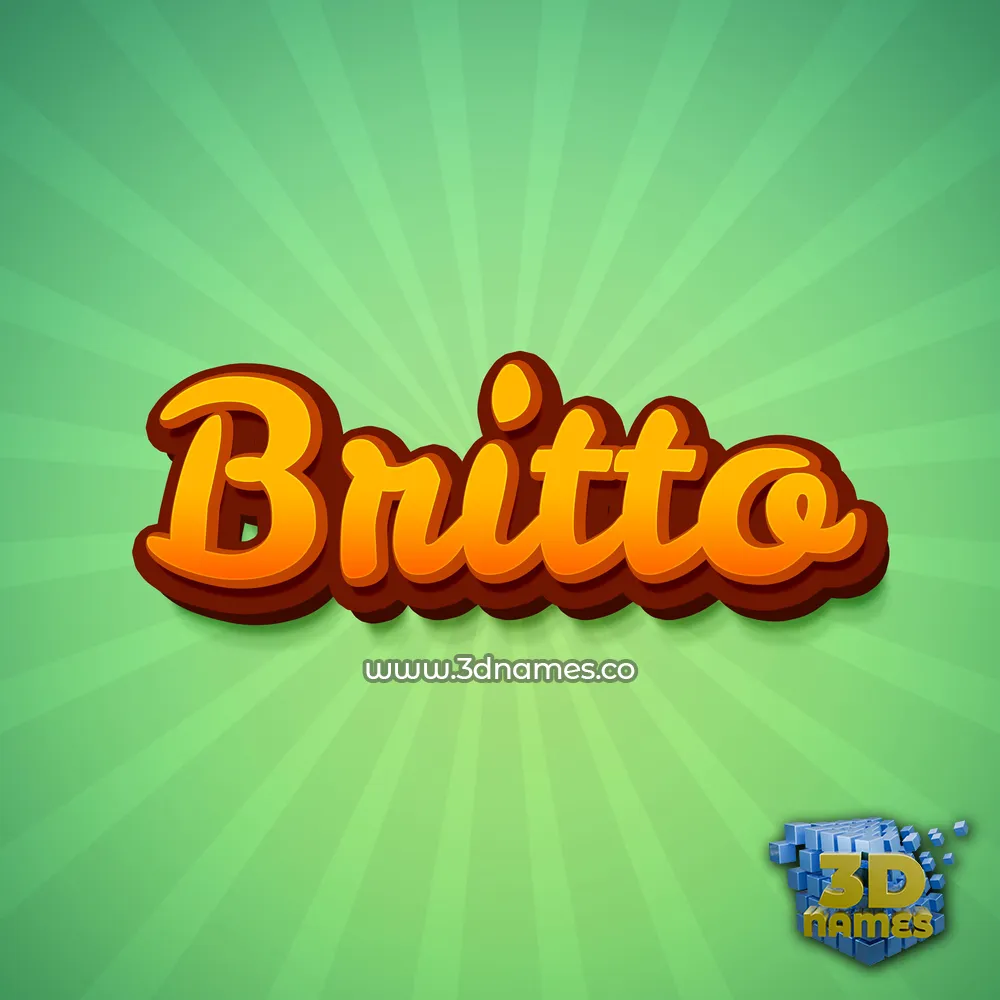 britto in Green Rays style - 3D name wallpaper