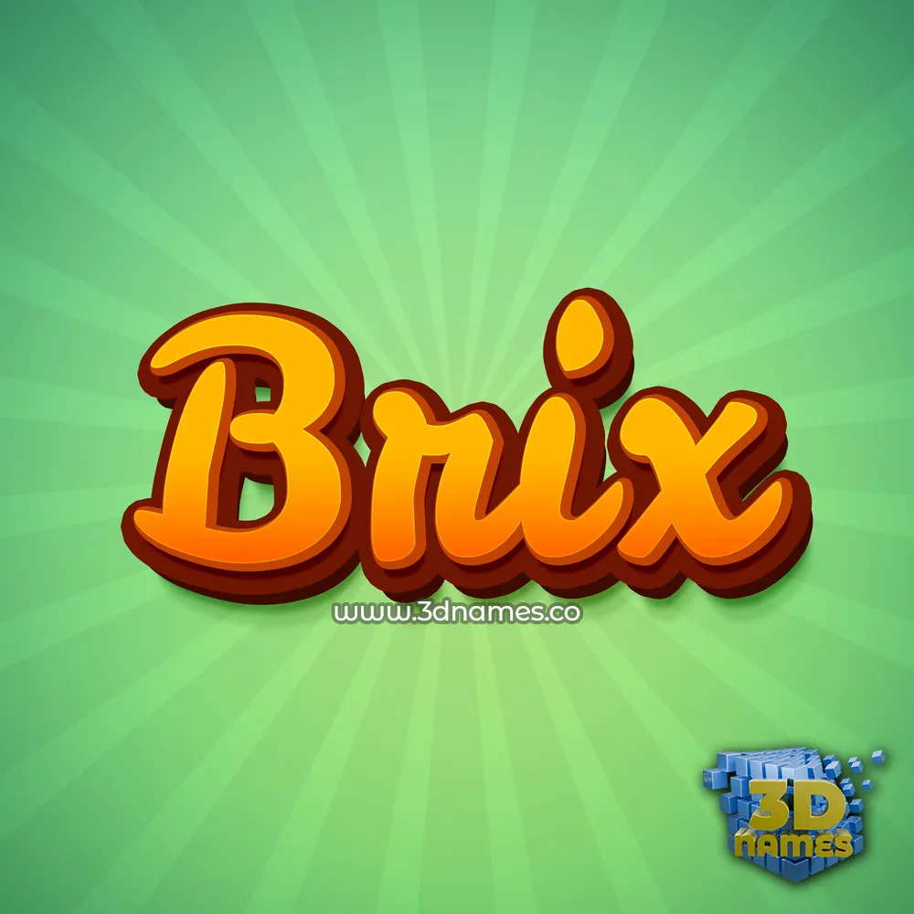 brix in Green Rays style - 3D name wallpaper