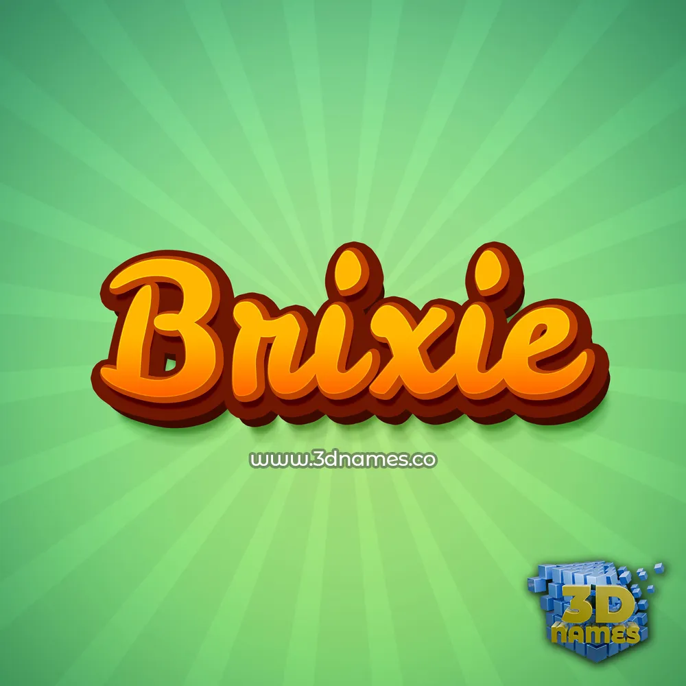 brixie in Green Rays style - 3D name wallpaper