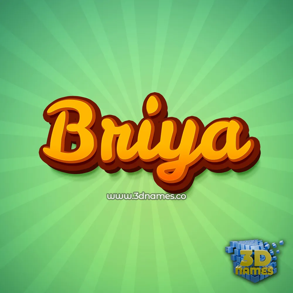 briya in Green Rays style - 3D name wallpaper