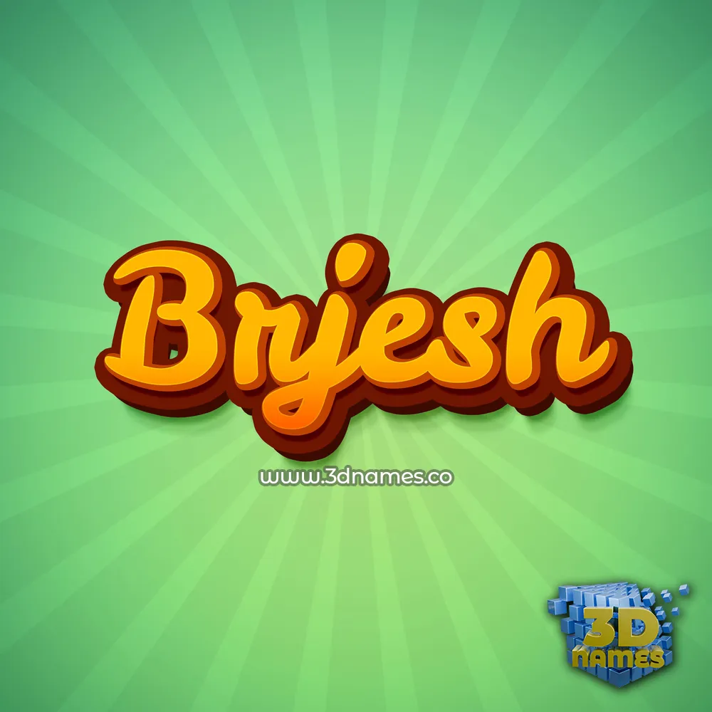 brjesh in Green Rays style - 3D name wallpaper