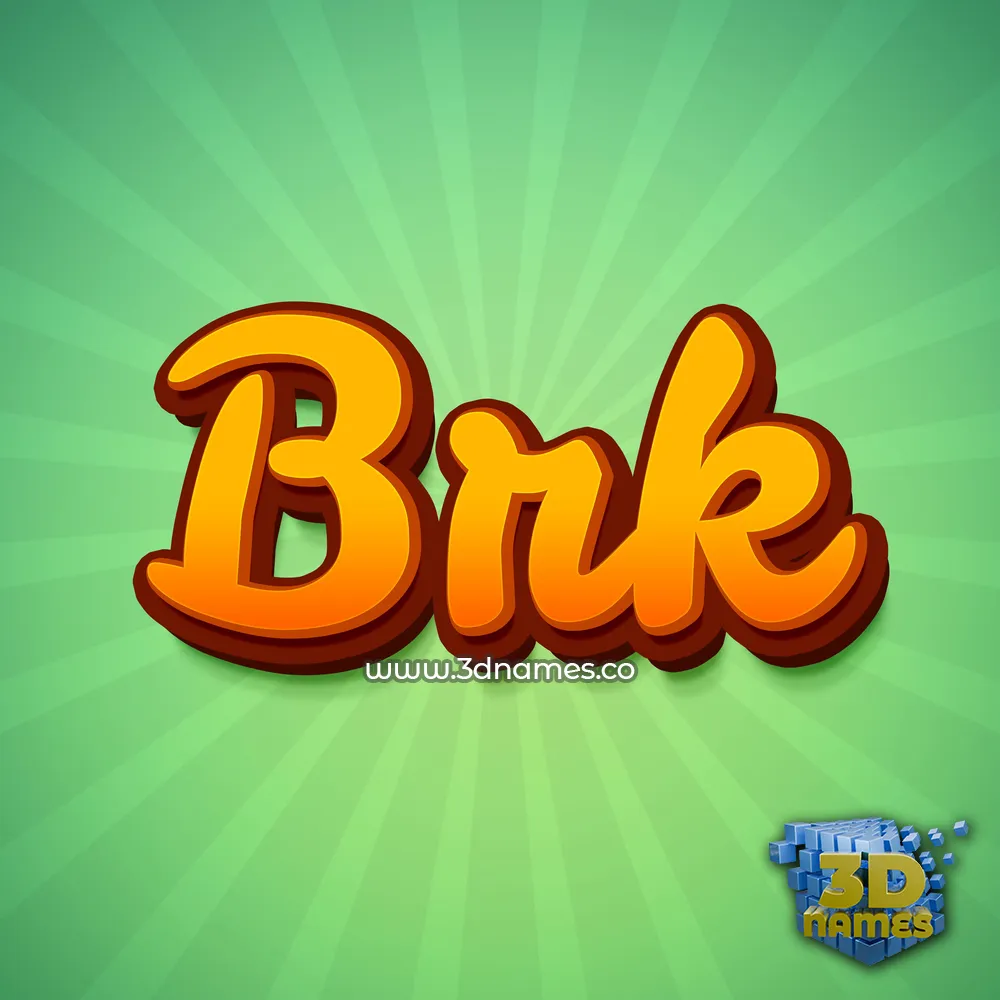 brk in Green Rays style - 3D name wallpaper