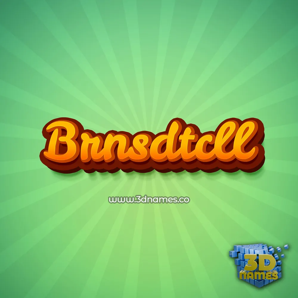 brnsdtcll in Green Rays style - 3D name wallpaper