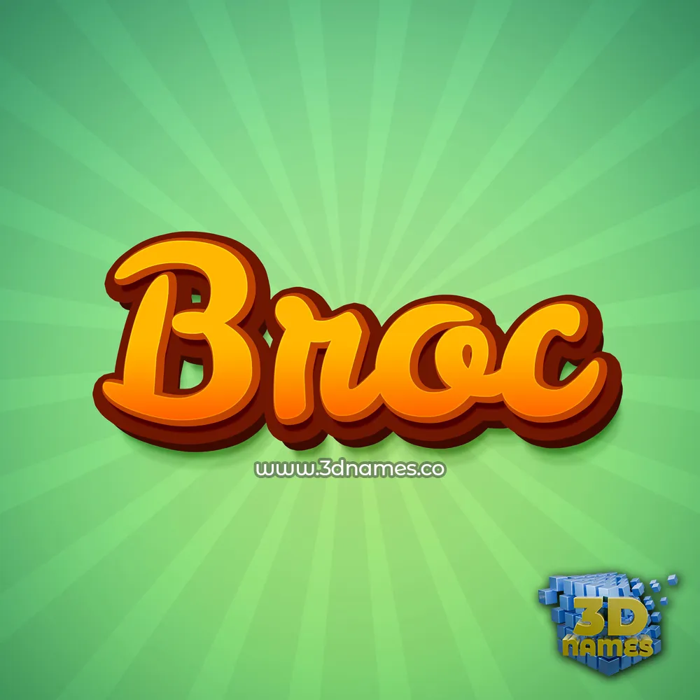 broc in Green Rays style - 3D name wallpaper