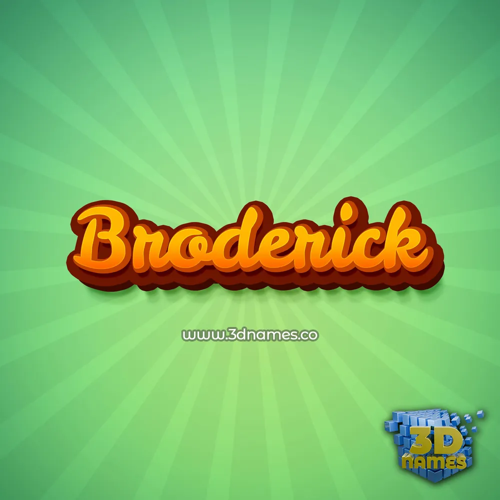 broderick in Green Rays style - 3D name wallpaper