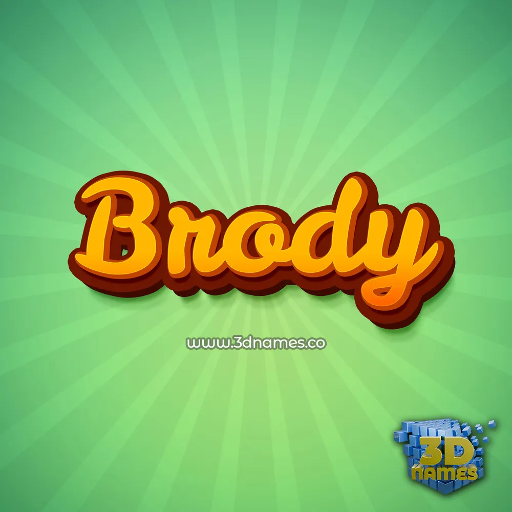 brody in Green Rays style - 3D name wallpaper