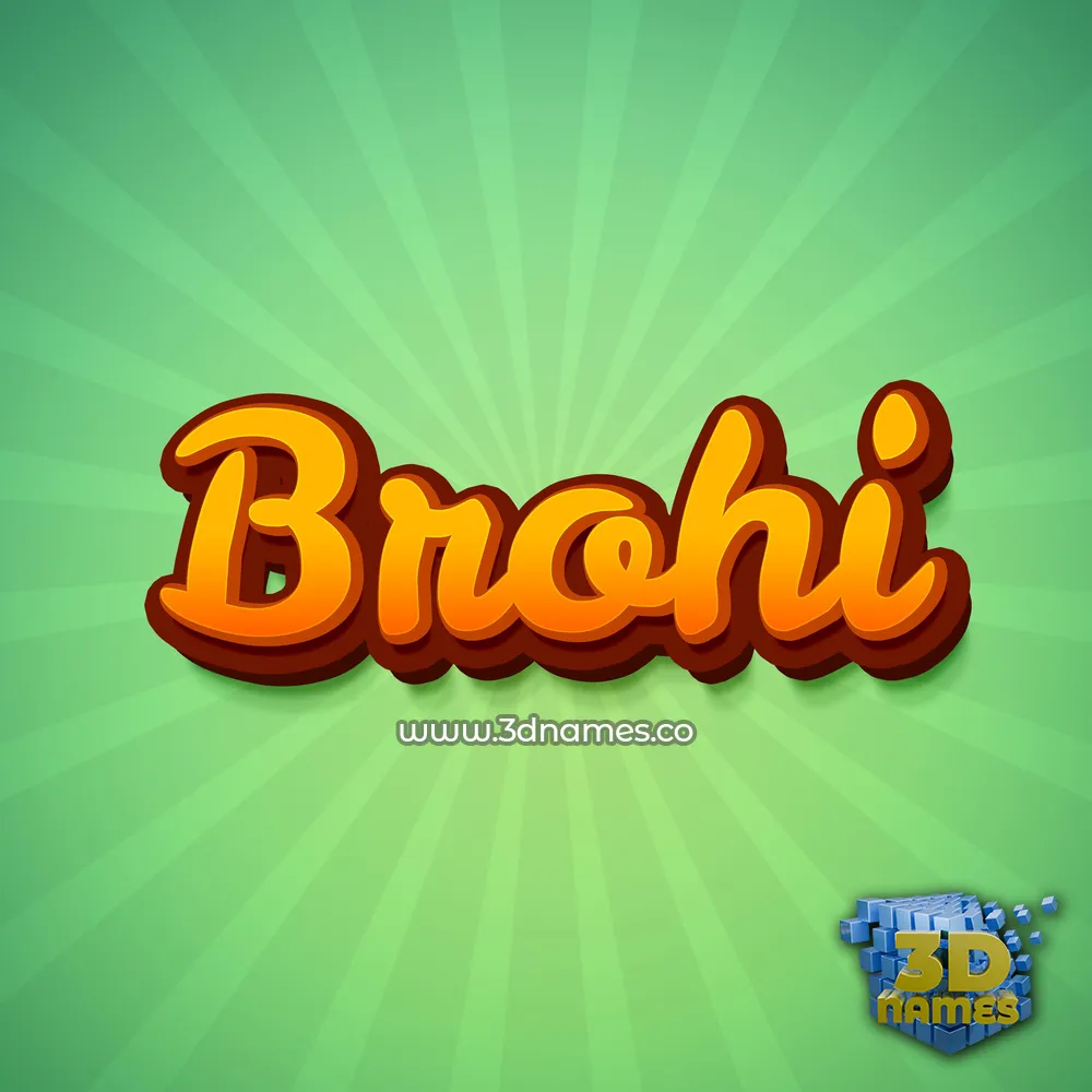 brohi in Green Rays style - 3D name wallpaper