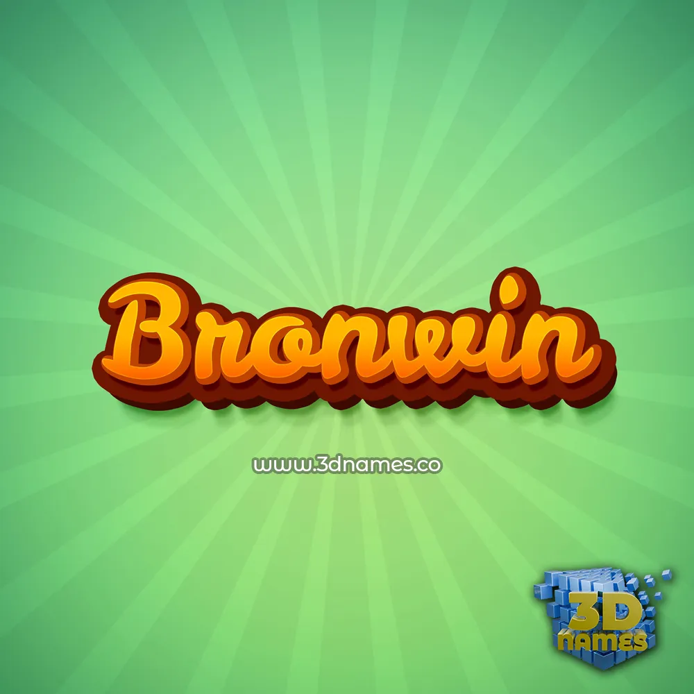 bronwin in Green Rays style - 3D name wallpaper