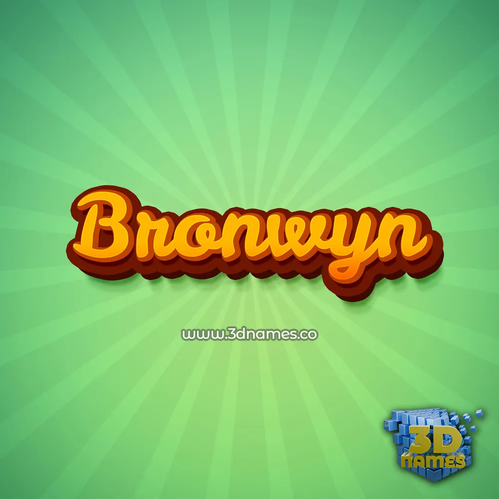 bronwyn in Green Rays style - 3D name wallpaper