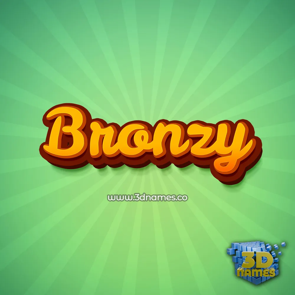bronzy in Green Rays style - 3D name wallpaper
